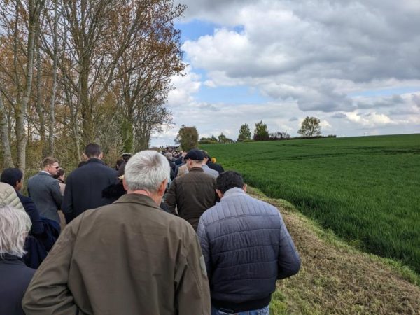 A short (about a kilometre) walk from Bullecourt's centre, to the Little Digger Memorial Park. Out on the battleground.